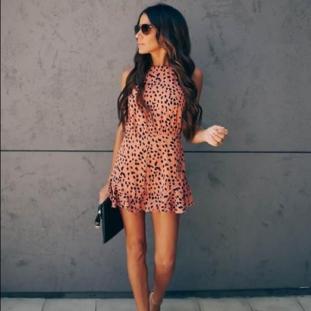Flinstone backless ruffle romper